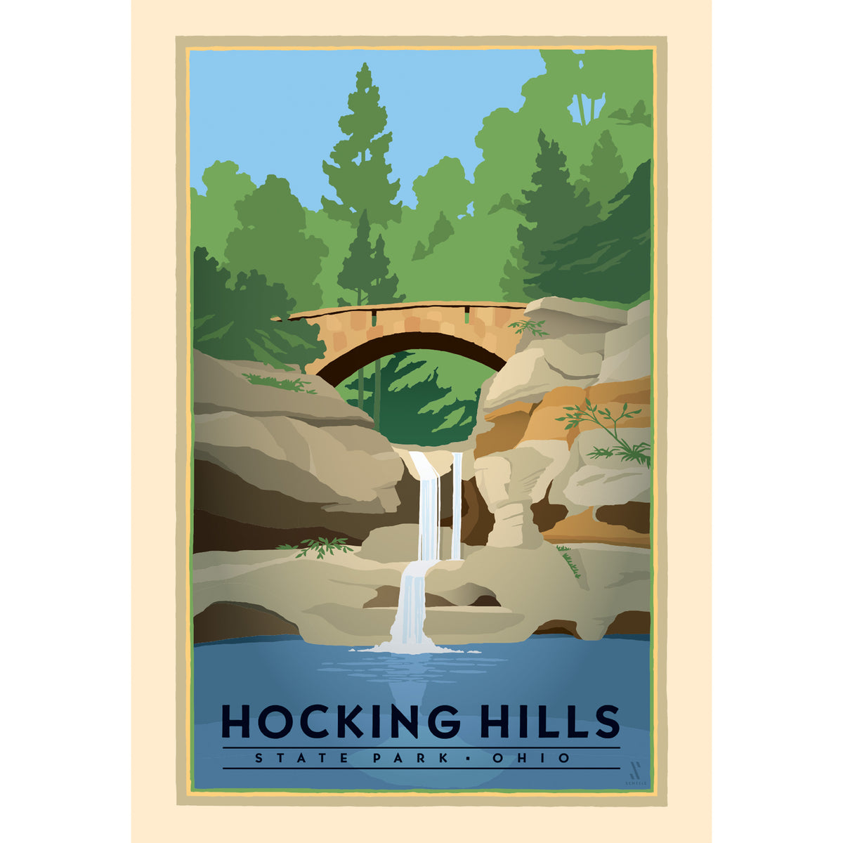 Hocking Hills State Park Vintage Poster