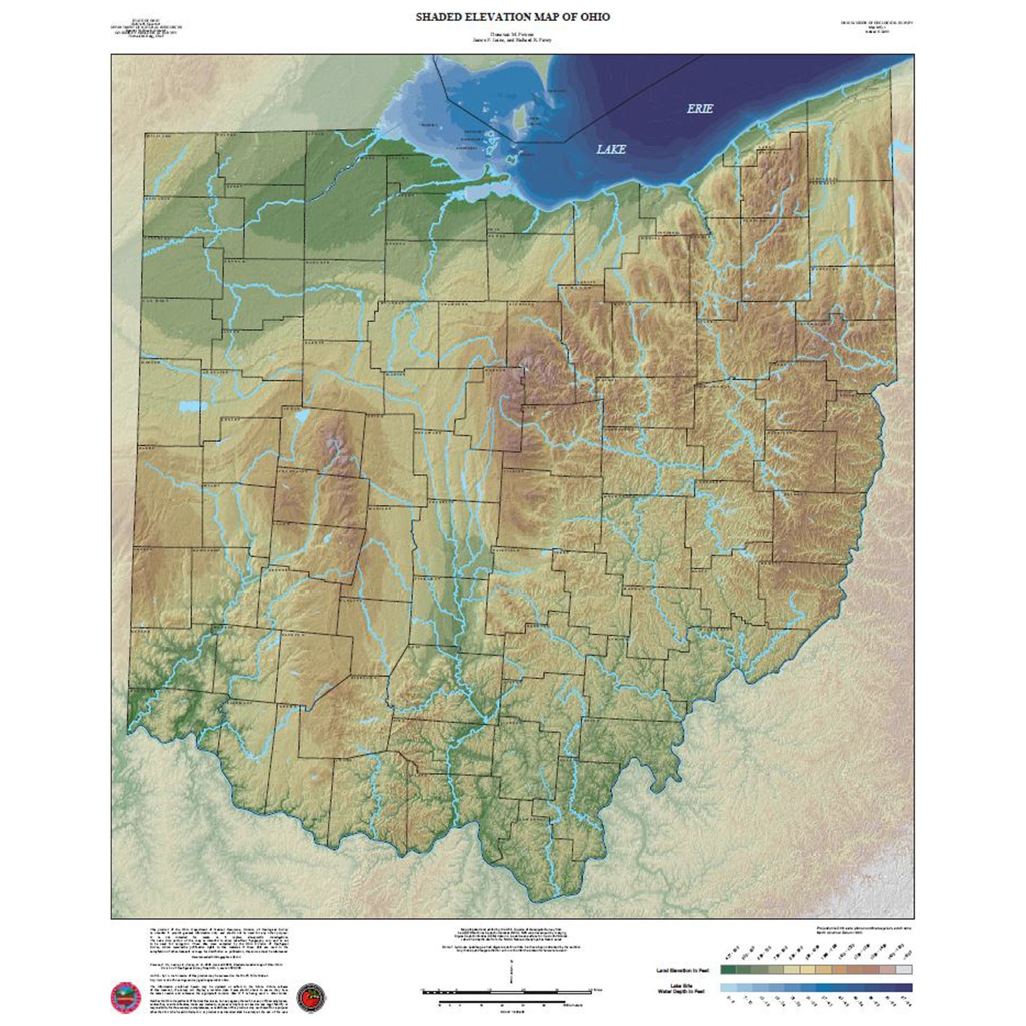 Shaded Elevation Map of Ohio – Ohio Department of Natural Resources